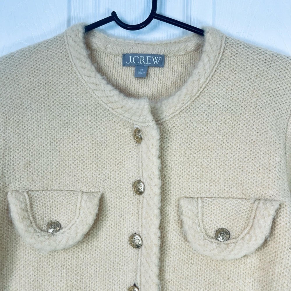 J. Crew Tan Textured Cardigan Sweater Size XS - Picture 4 of 8